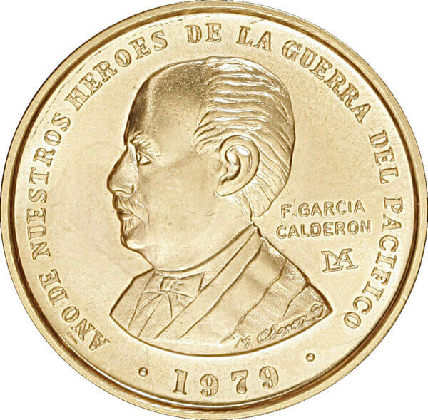 Moneda de Oro 50.000 Soles República del Peru F.Garcia Calderon