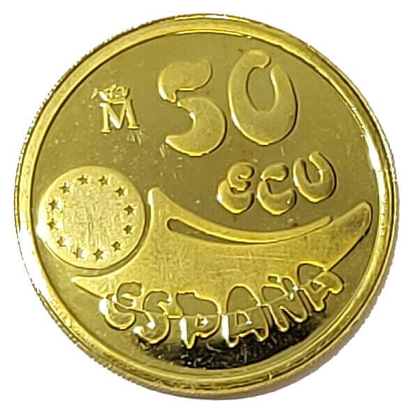 Moneda oro 50 Ecus ESPAÑA 1989 17.27 gramos Oro