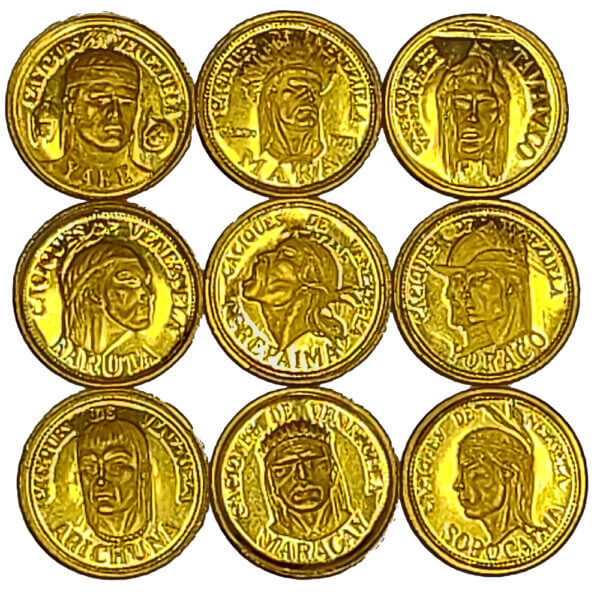 Colección Monedas/Medallas de Oro 1/20 de Onza 1.46 g Serie Caziques de Venezuela