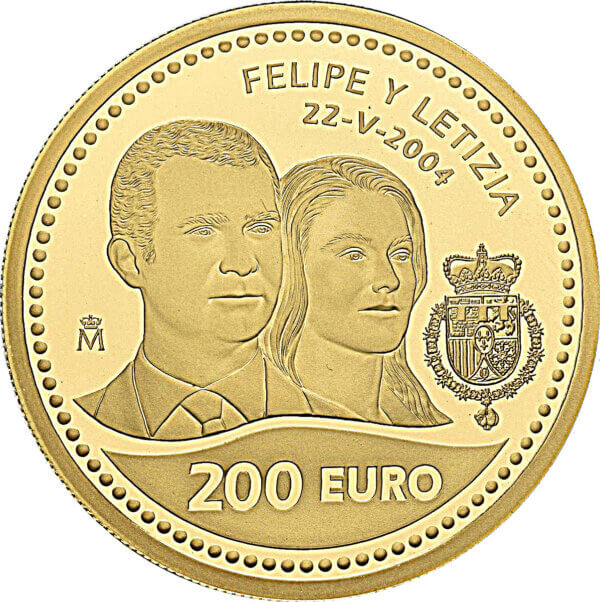Moneda de 13,50gr Oro 200 EUROS JUAN CARLOS I
