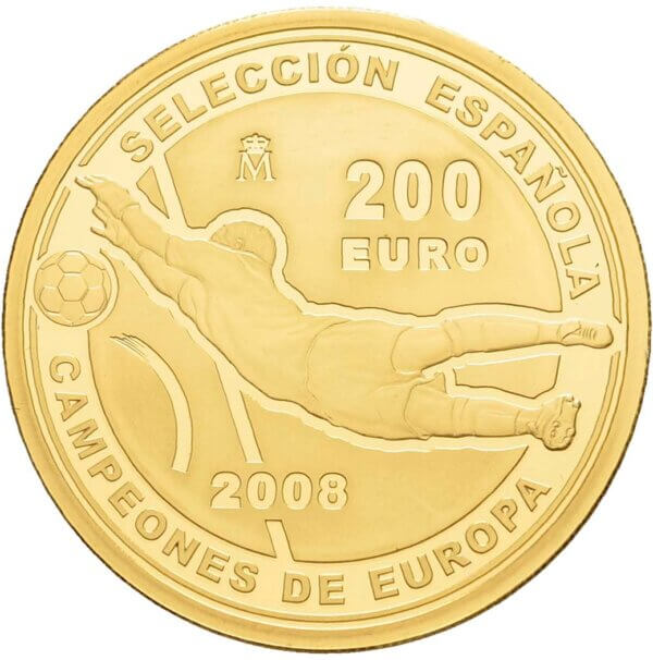 Moneda de 13,50gr Oro 200 EUROS CAMPEONAS DE EUROPA AÑO 2008