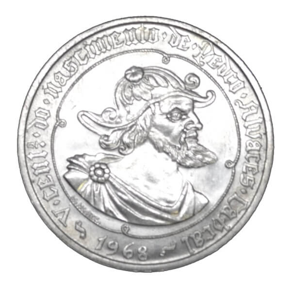 Moneda 18 Gramos Plata 500 Escudos Republica de Portugal Varios Años