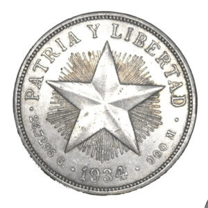 Moneda 26.72 Gramos Plata 1 Peso Republica de Cuba Varios Años