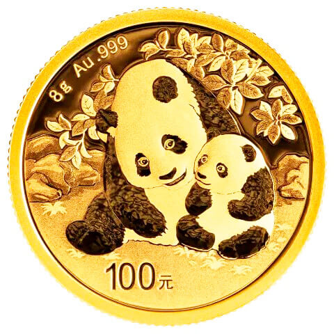 Moneda Panda Chino 100 Yuanes 8 gramos de oro 2024