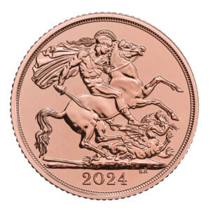 Moneda de 7.98 g Oro Soberano Rey Charles III Año 2024