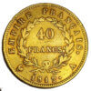 Moneda de 12.9 g Oro 40 Francos NAPOLEON . Año 1812