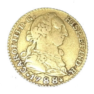 Moneda Oro 1 Escudos Carlos III Año 1788 . 3.38 gramos