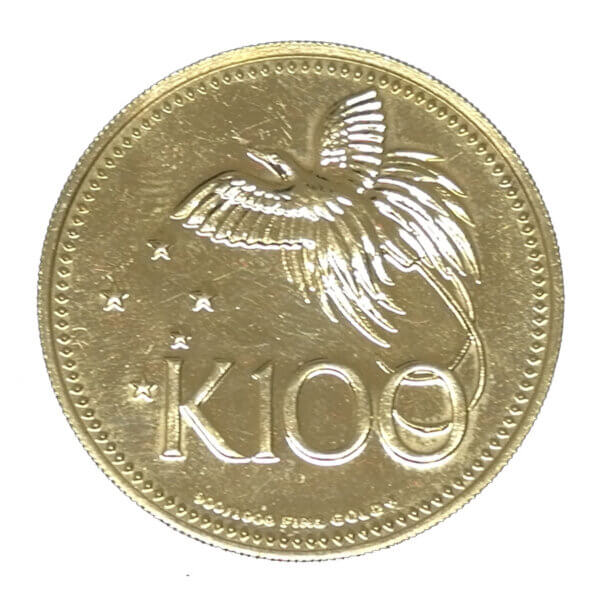 Moneda 9.57 gramos oro 100 Kina Papua Nueva Guinea Australia Año 1975