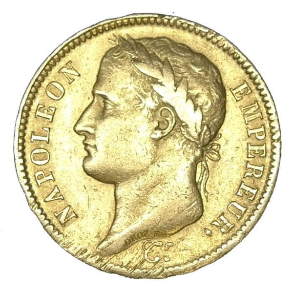 Moneda de 12.9 g Oro 40 Francos NAPOLEON . Año 18011