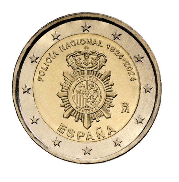 Moneda 2 EUROS CURSO LEGAL 200 Aniversario Policía Nacional 1824-2024 PROOF