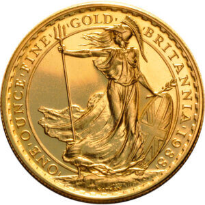 Moneda de Oro Britannia de 1 Oz. 100 Libras de Gran Bretaña. Isabel II Año 1988