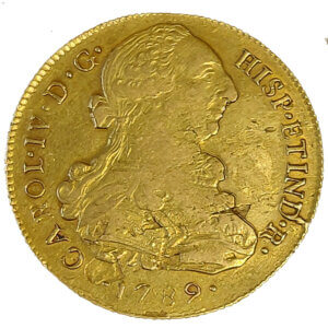Moneda oro 8 Escudos 27 gramo Carlos IV Año 1789