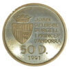 Moneda Oro 50 Diners 13.34 gramos Oro Andorra 1991XXV Olimpiada