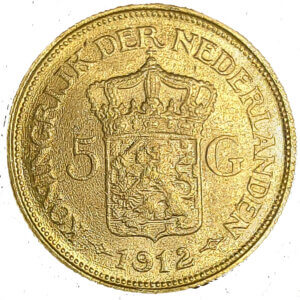 Moneda Oro 10 Gulden. Holanda. Varios años