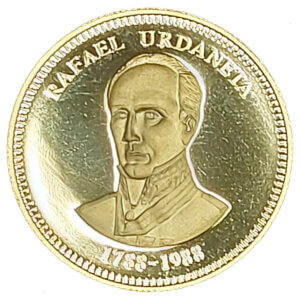 Moneda 5000 Bolivares 15.55 gramos Oro Rafael Urdaneta Venezuela
