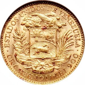 Moneda 6.45 gramos Oro 20 Bolívares Venezolanos Varios años