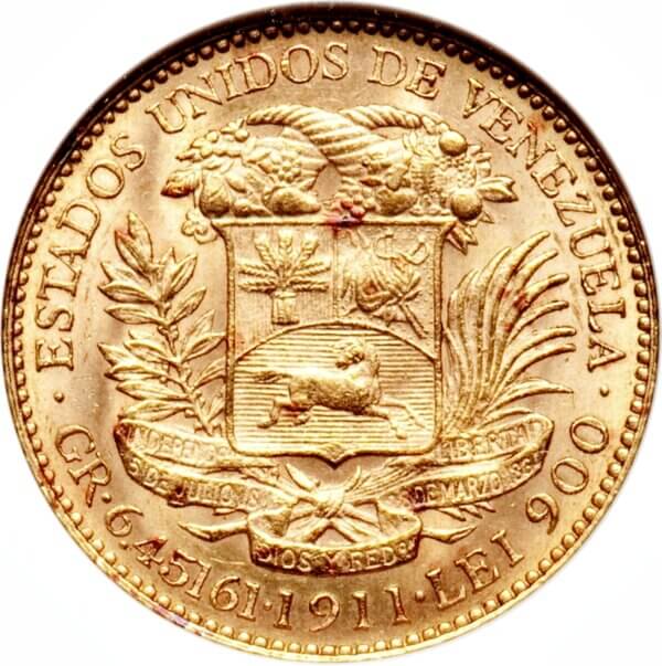 Moneda 6.45 gramos Oro 20 Bolívares Venezolanos Varios años
