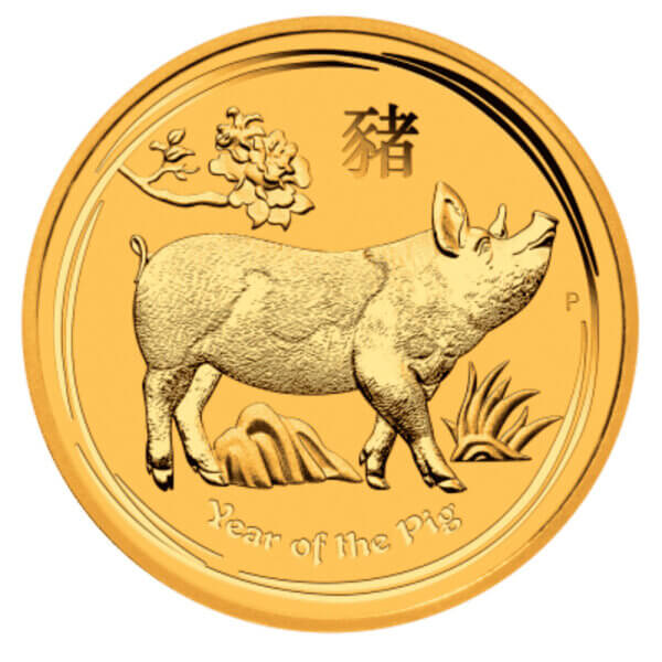 Moneda 1/2 Onza 15.55 gramos de oro 50 dollares año del Año del Cerdo AUSTRALIA