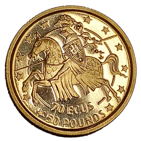 Moneda Oro 70 Ecus 50 Pounds. 6.22 Gramos. Varios Años. GIBRALTAR