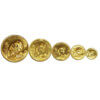 Coleccion 5 monedas Oro Panda China 1990 / 59.1 gramos