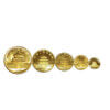 Coleccion 5 monedas Oro Panda China 1990 / 59.1 gramos