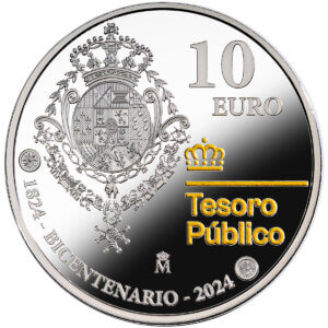 Moneda Plata 27 gramos 10 EUROS TESORO PUBLICO 2024