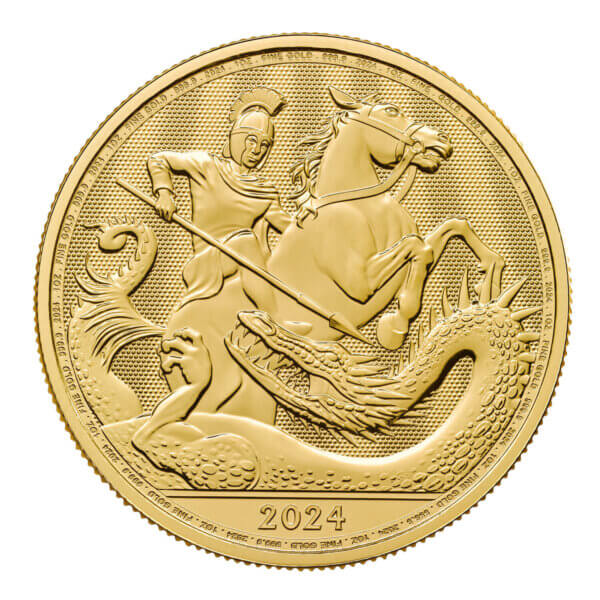 Moneda de Oro SOBERANO de 1 Oz. 100 Libras Año 2024