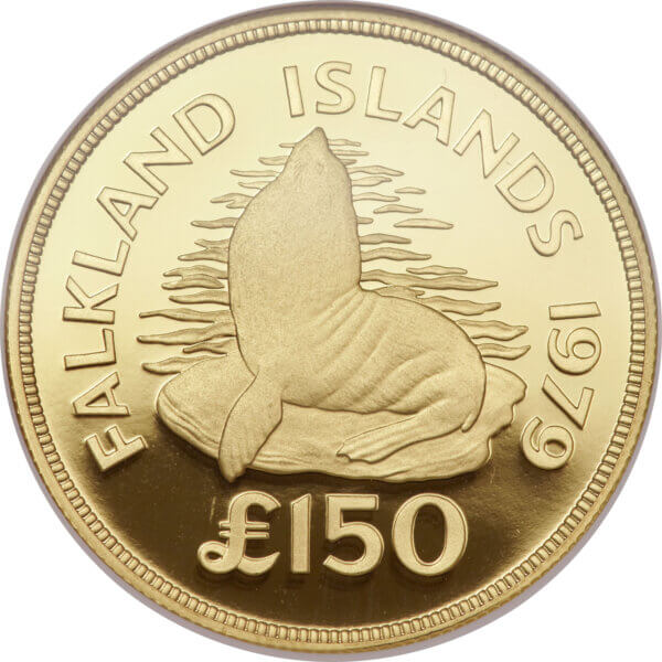 Moneda 33.437 gramos Oro 150 Libres - Año 1979 FALKLANDS