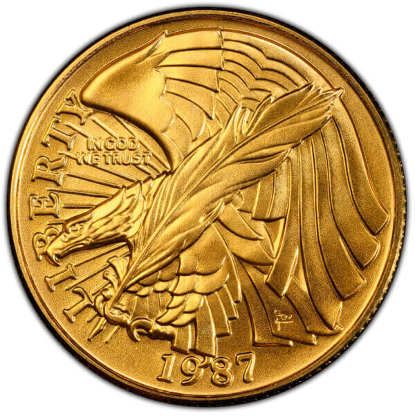 Moneda de Oro 8.359 gramos Águila Liberty USA. 5 Dólares 1988. CERTIFICADO NGC