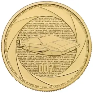 Moneda de Oro JAMES BOND 007 1 Oz - 31.1 gramos 100 Libras de Gran Bretaña