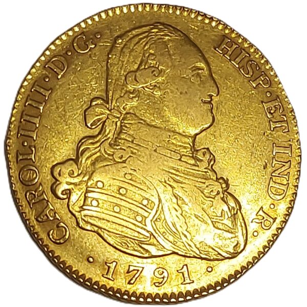 Moneda oro 4 Escudos CARLOS IIII . Año 1791