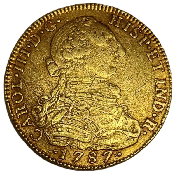 Moneda oro 8 Escudos 27 gramo CARLOS IIII Año 1787