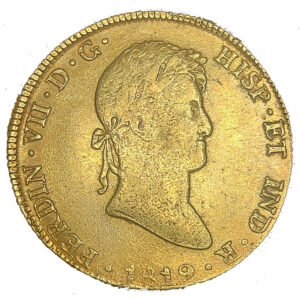 Moneda oro 8 Escudos 27 gramo FERNANDO VII Año 1819