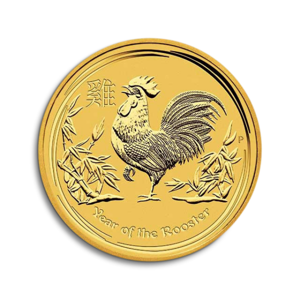 Moneda 1 Onza de oro 31.1 Gramos 100 dólares Año lunar Gallo 2017 AUSTRALIA
