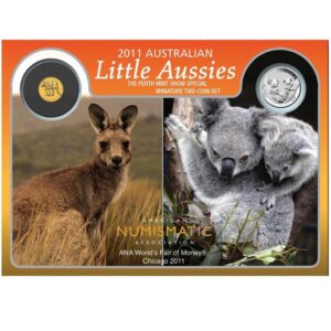 Conjunto de Monedas de Plata 10 Cent y Oro 2 dólares Año 2011 AUSTRALIA