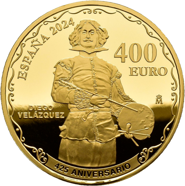 Moneda 27 g Oro Juan Carlos 400 Triunfo de Baco Año 2024