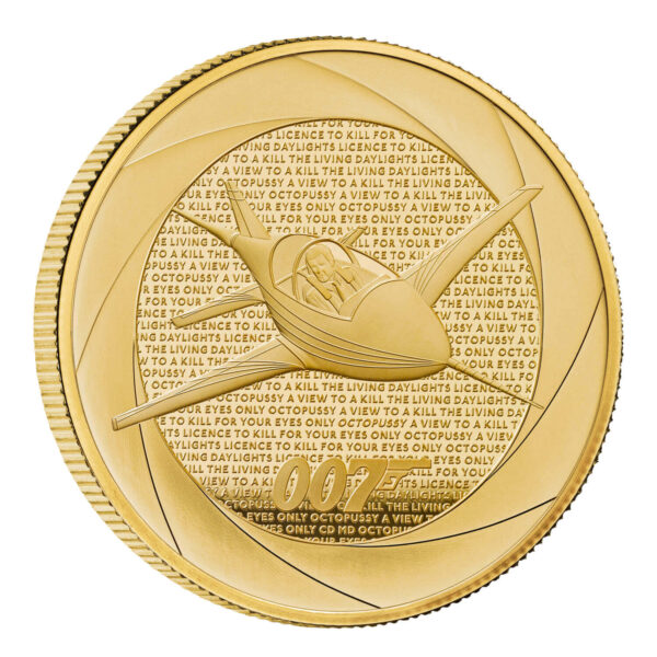 Moneda de Oro JAMES BOND 007 1 Oz - 31.1 gramos 100 Libras de Gran Bretaña 3