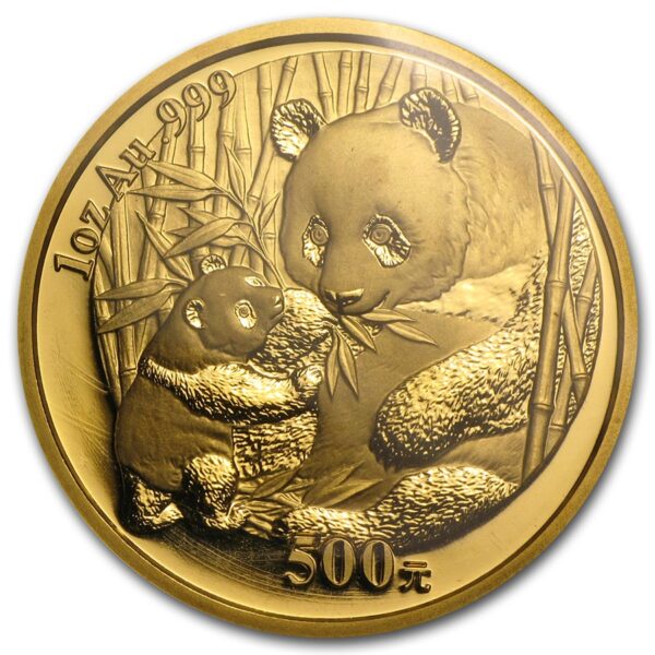 Moneda de oro Panda Chino 1 Onza 31.10 g de oro Año 2005