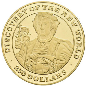 Moneda Oro 250 Dolares 1991 ISLAS BAHAMAS DESCUBRIMIENTO DEL NUEVO MUNDO