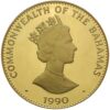 Moneda Oro 250 Dolares 1990 ISLAS BAHAMAS NATIVO AMERICANO CERTIFICADO GNC - Imagen 2