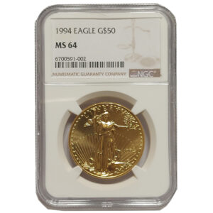 Modena de Oro 31.10 g USA. 50 $. Aguila. Liberty. Onza Oro CERTIFICADO NGC MS 64