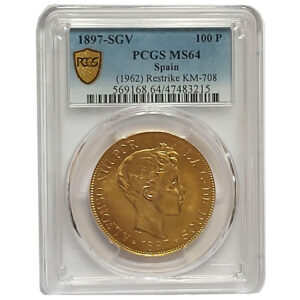 Moneda Oro 100 Pesetas Alfonso XIII Año 1897 ESPAÑA