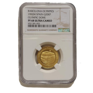 Moneda de Oro 20.000 PESETAS 6.75 g OLIMPIIADAS 1992 CARLOS V Año 1992 CETIFICADO NGC