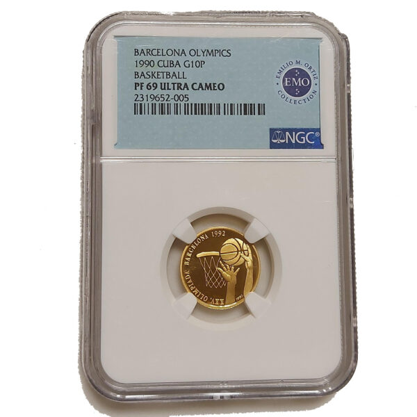 Moneda 1/10 Onza 3,111 Gramos oro 10 pesos Cuba Año 1992