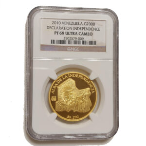 Moneda Oro 200 Bolivares Venezuela Declaración Independencia 31.10 gramos CERTIFICADO NGC