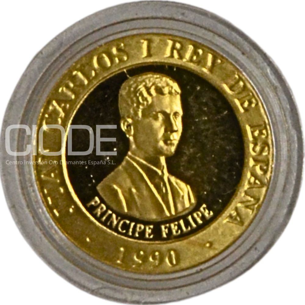 Moneda de Oro 3.37 gr 10.000 Pesetas 999 LEI España 1990 "Olimpiadas Barcelona Hockey 1992" - Imagen 4