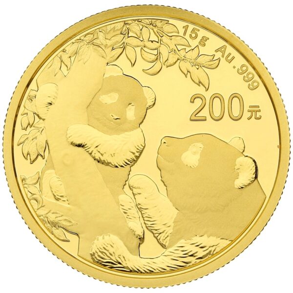 Moneda Oro Panda Chino 200 Yuanes 15 gramos de oro 2021