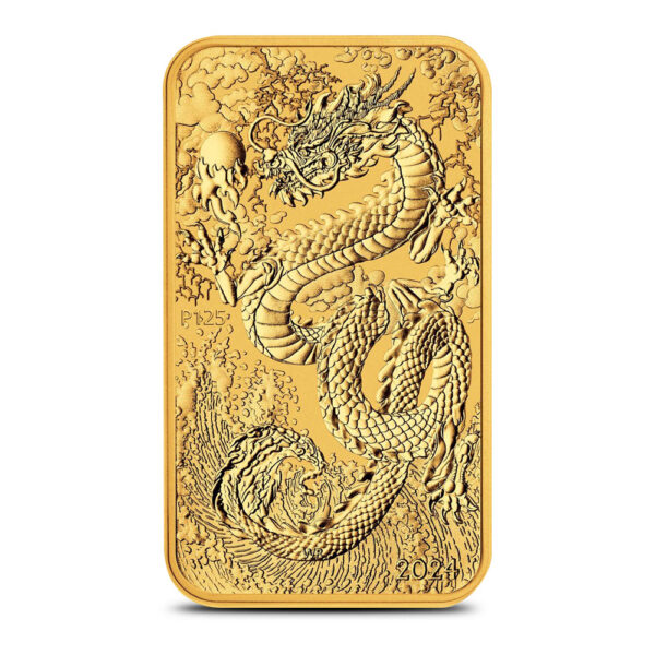 Moneda lingote 1 Onza Oro DRAGON . 31.10 gramos 2024 CHARLES III