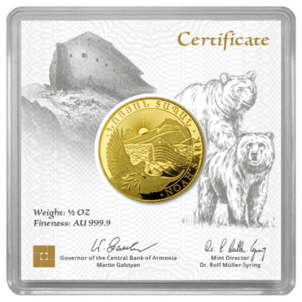 Moneda 1/2 Onza Oro Arca de Noe /15.55 Gramos Año 2025