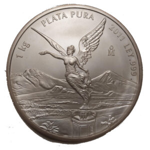 MONEDA DE UN KILO LIBERTAD MEXICO AÑO DEL DRAGON 2011